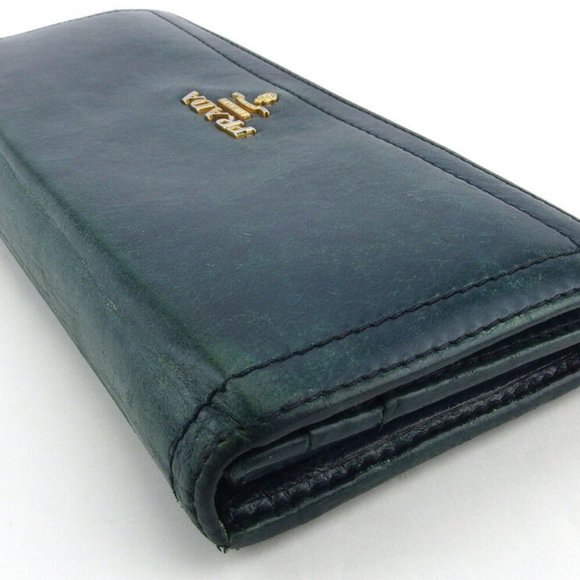 PRADA wallet logo leather Auth used T18209 - Picture 8 of 8